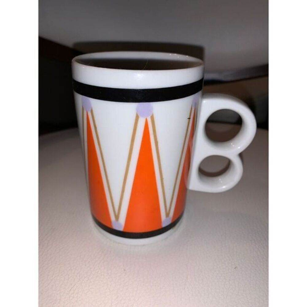 Orange White Drum Pattern Coffee Mug Japan